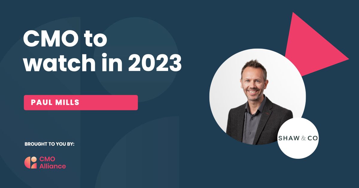 Paul Mills CMO to Watch in 2023 badge