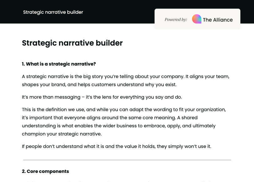 Strategic narrative builder